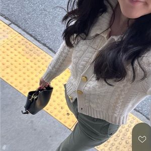 J Crew Ruffle cardigan sweater